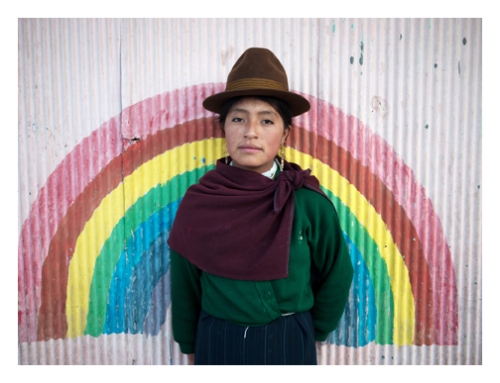 Quechua Girl and Rainbow in Ecuador